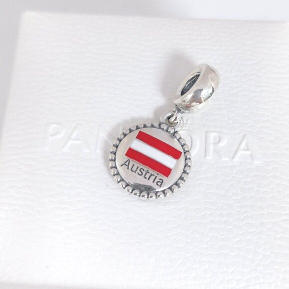 Pandora Austria Flag Dangle Charm S925 Silver with box - Picture 4 of 7
